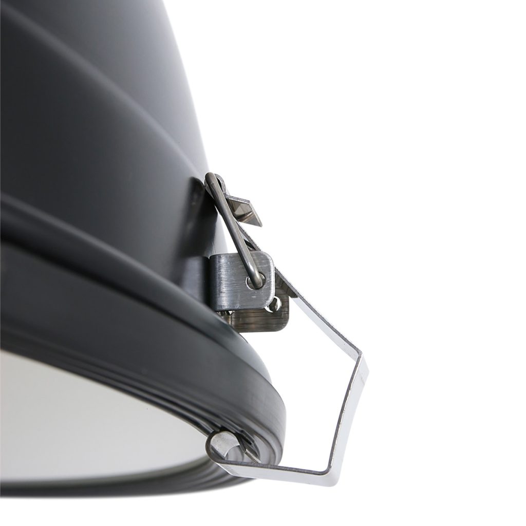 Ronde industriële zwarte hanglamp metaal/matglas Steinhauer Warbier - Afbeelding 4