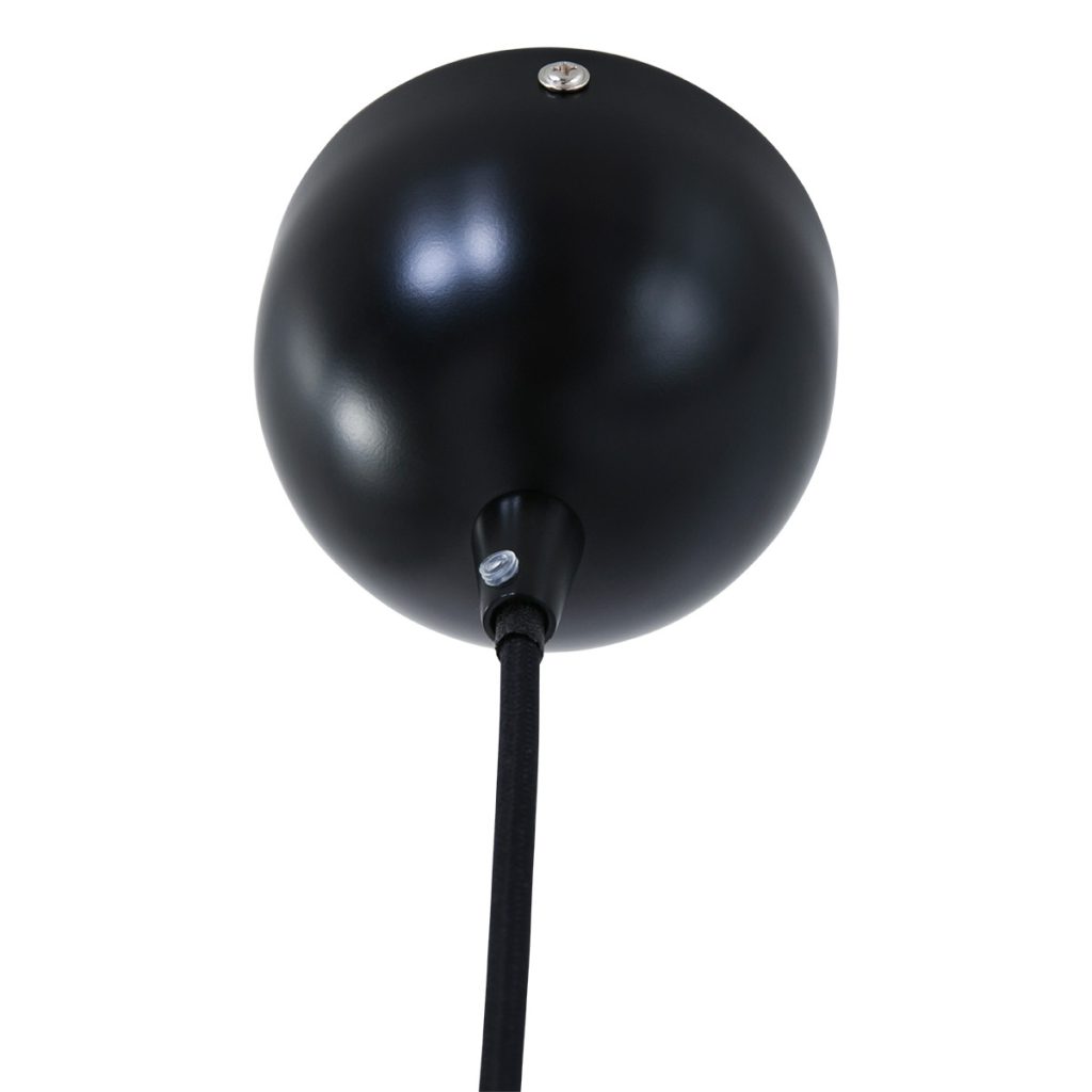 Ronde industriële zwarte hanglamp metaal/matglas Steinhauer Warbier - Afbeelding 6