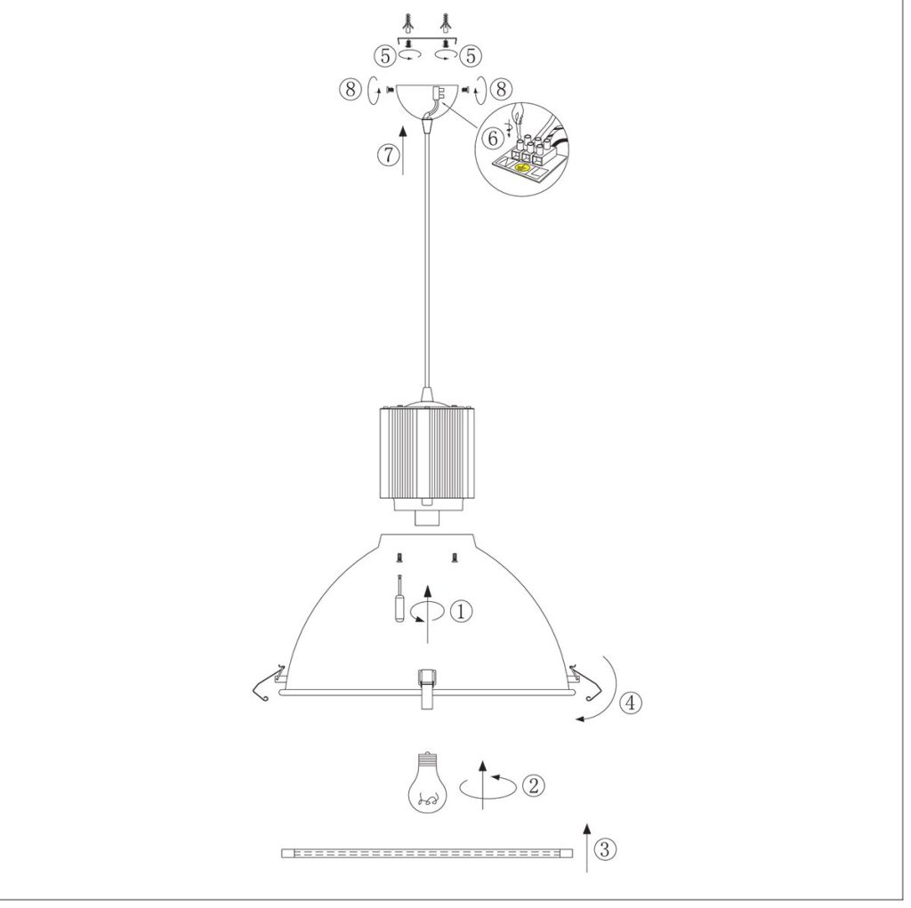 Ronde industriële zwarte hanglamp metaal/matglas Steinhauer Warbier - Afbeelding 9