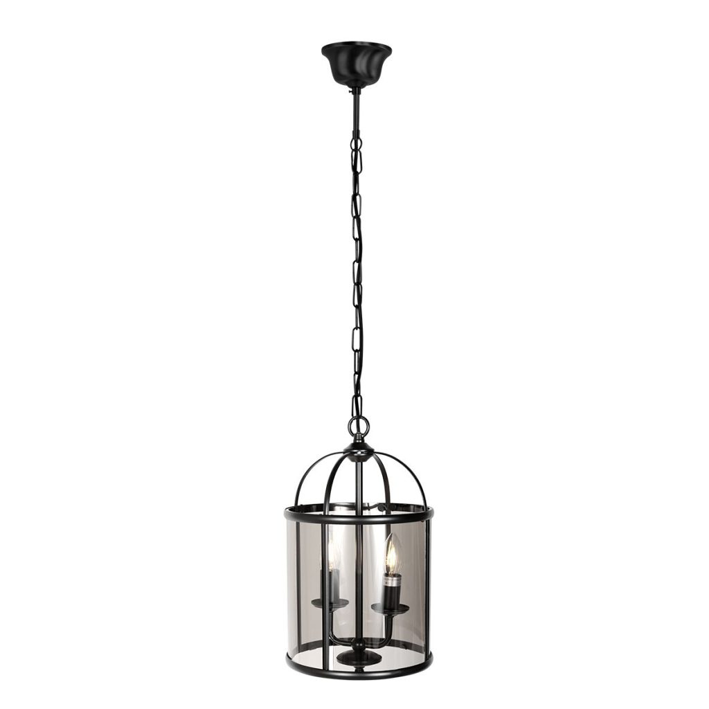Hanglamp 2-lichts zwart lantaarn rookglas Steinhauer Pimpernel - Afbeelding 2