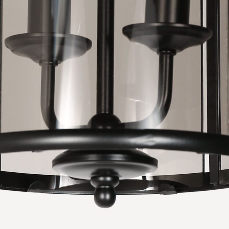 Hanglamp 2-lichts zwart lantaarn rookglas Steinhauer Pimpernel - Afbeelding 5