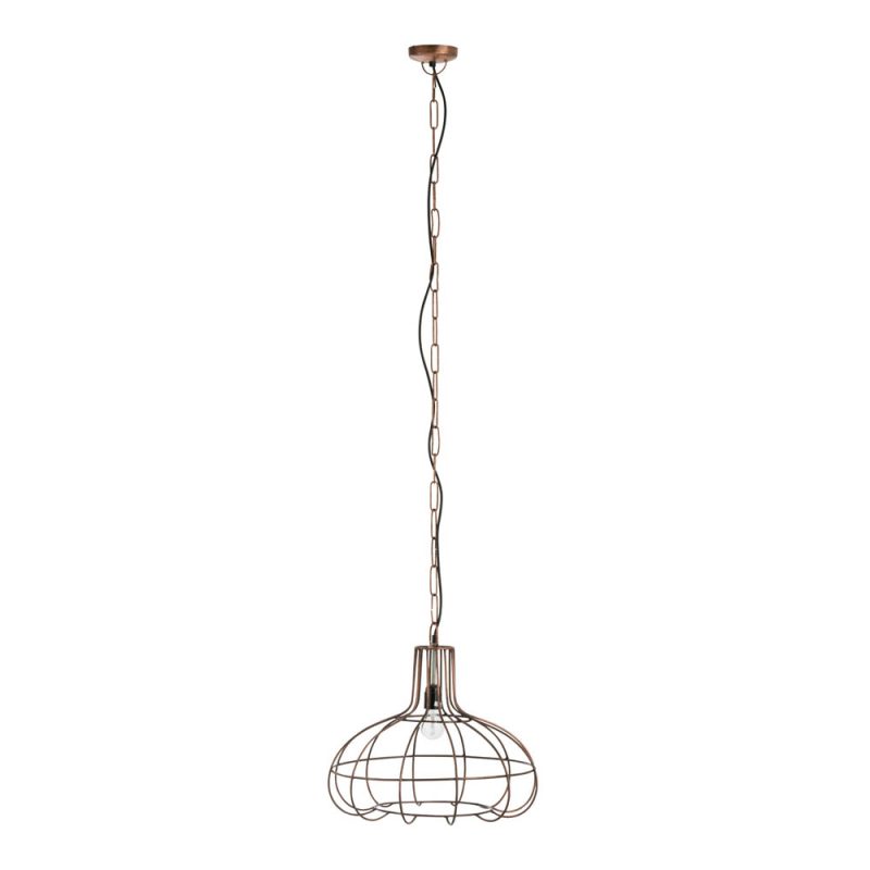 Industriële koperen hanglamp verstelbaar Jolipa Pear poly - Afbeelding 2