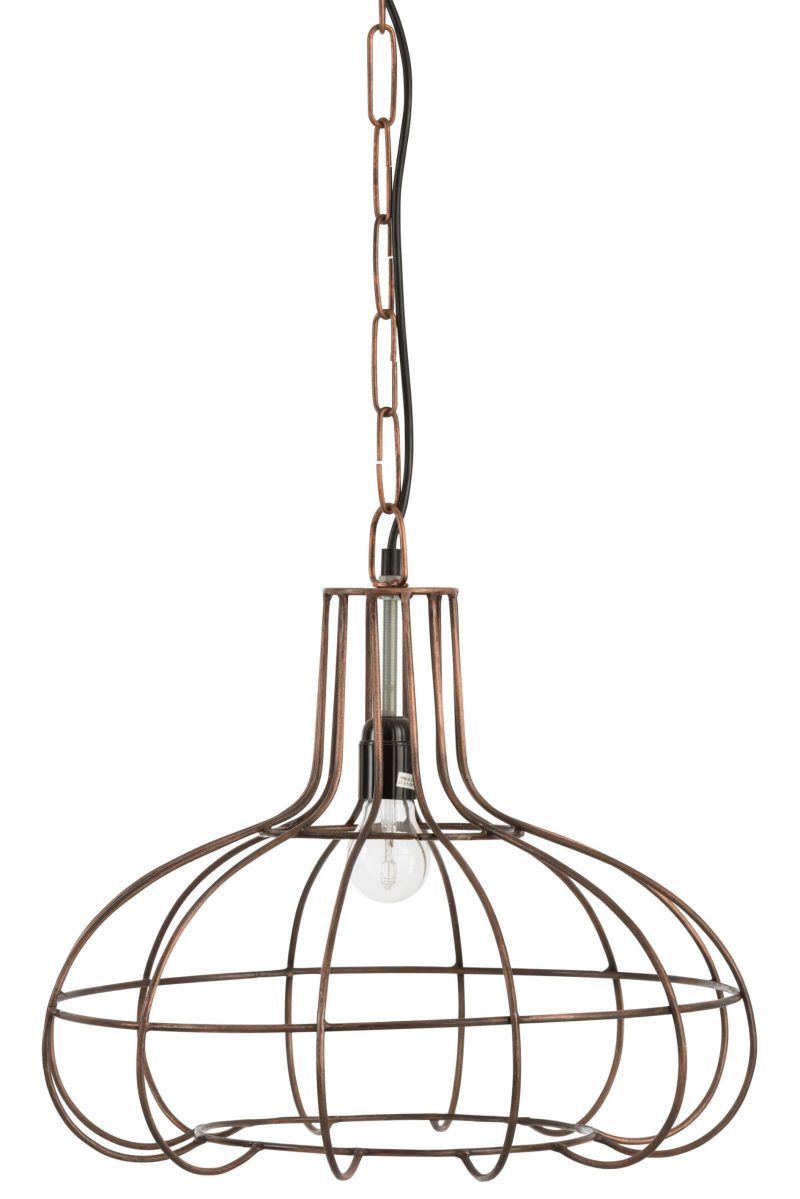Industriële koperen hanglamp verstelbaar Jolipa Pear poly - Afbeelding 5