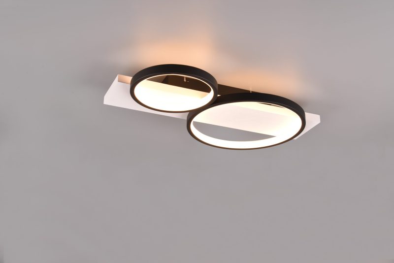 Industriële plafondlamp zwarte cirkels Medera - Afbeelding 3