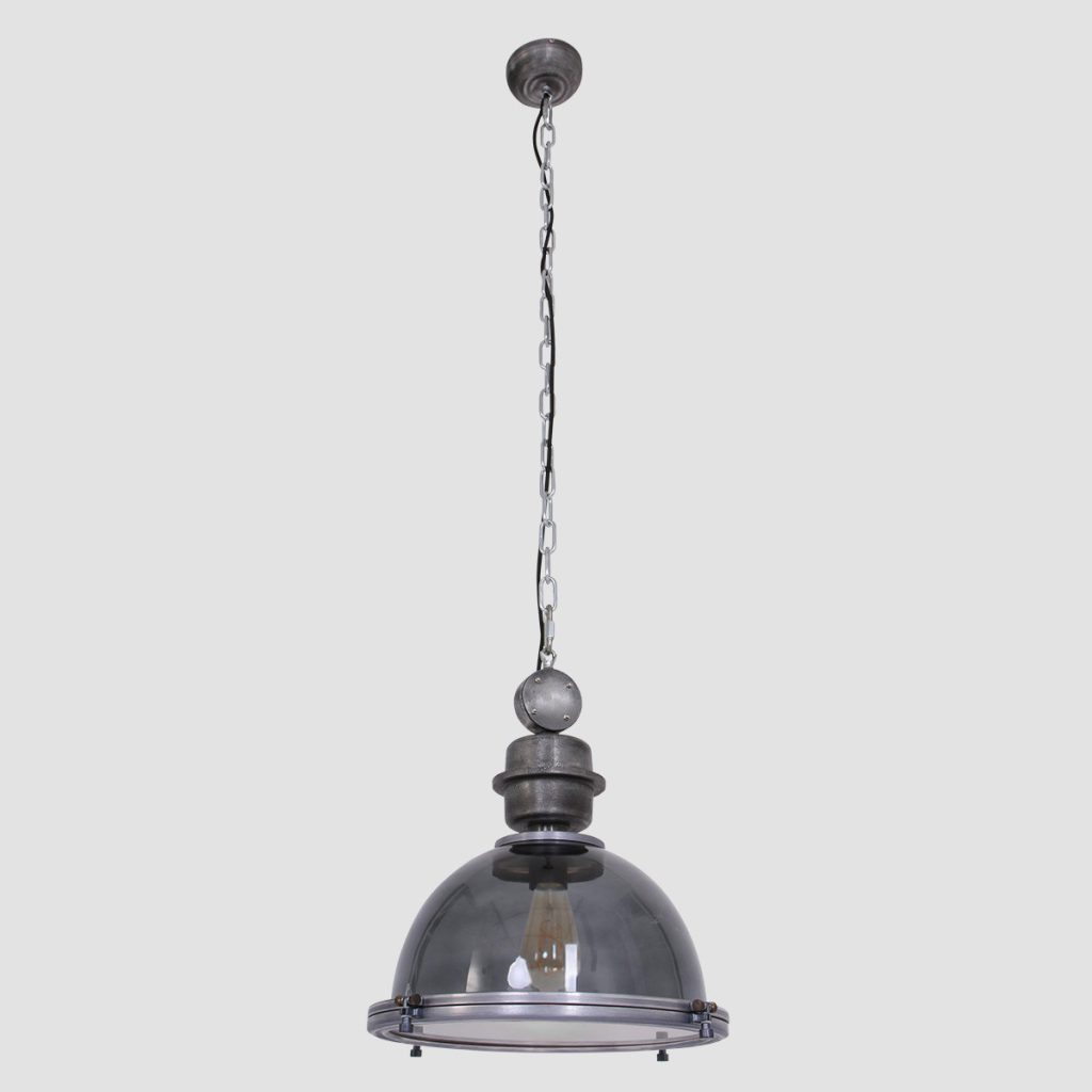 Industriële metalen transparant glazen hanglamp Steinhauer Bikkel - Afbeelding 13