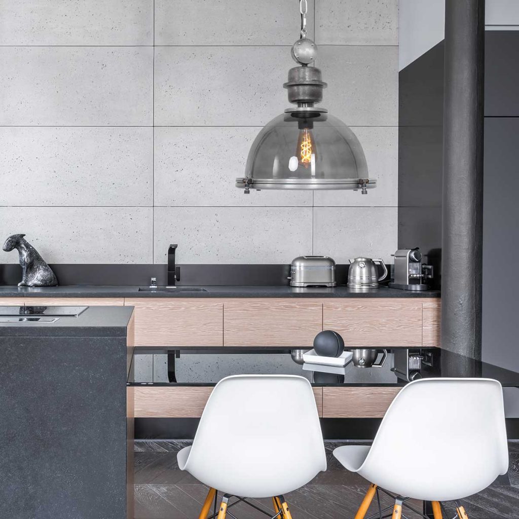 Industriële metalen transparant glazen hanglamp Steinhauer Bikkel - Afbeelding 3