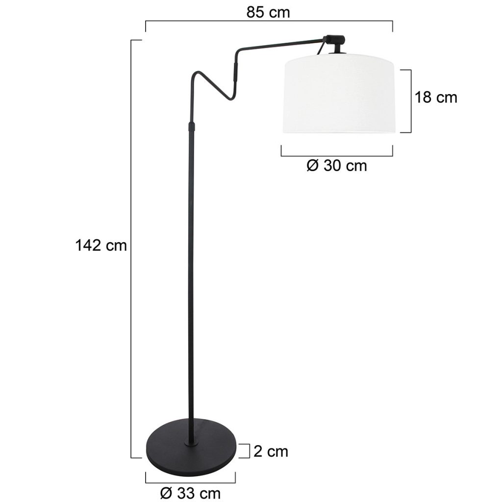 Industriele staande lamp met witte kap Steinhauer Linstrom - Afbeelding 6