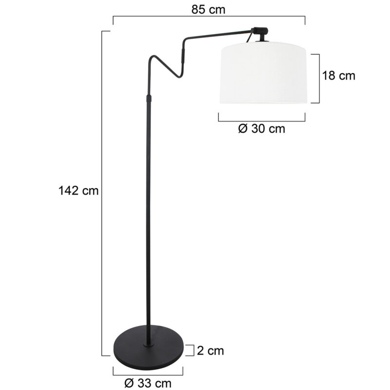 Industriele staande lamp met witte kap Steinhauer Linstrom - Afbeelding 6