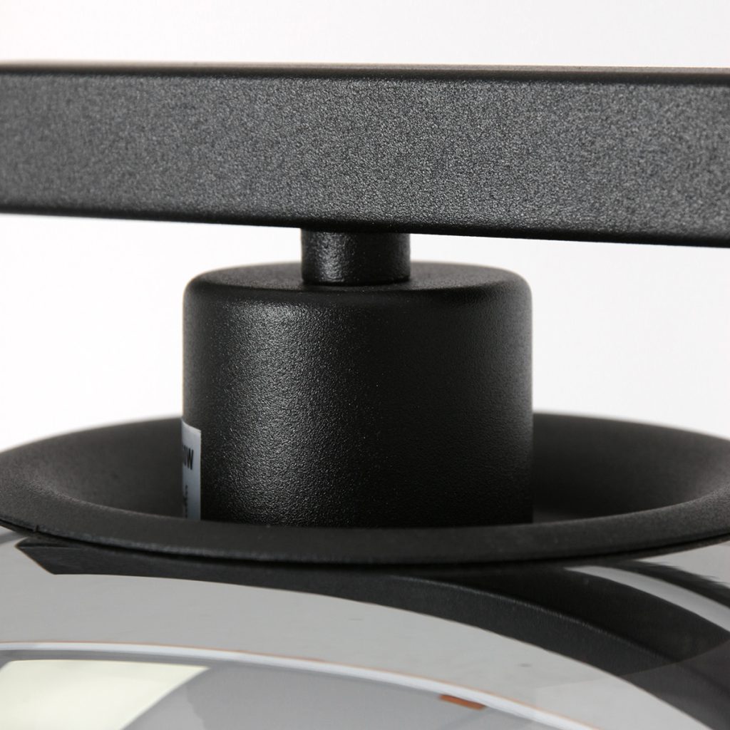 Industriële zwarte vloerlamp rookglazen bol Steinhauer Stang - Afbeelding 9