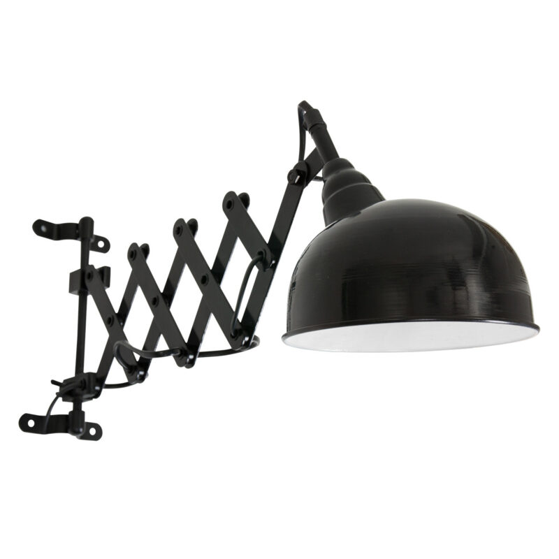 Retro zwarte metalen wandlamp Steinhauer Yorkshire - Afbeelding 2