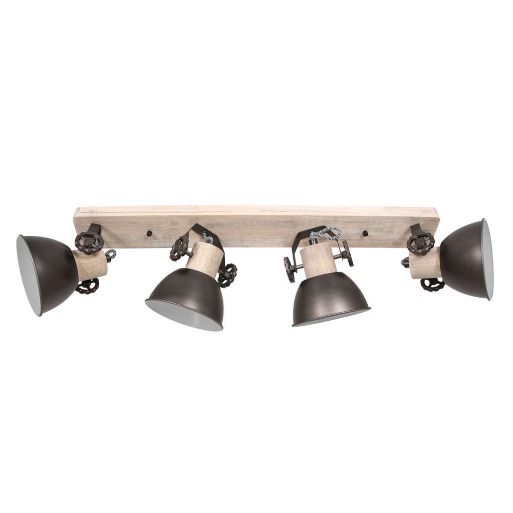 Industriële vierlichts plafondspot Mexlite Gearwood - Afbeelding 2