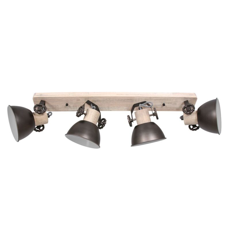 Industriële vierlichts plafondspot Mexlite Gearwood - Afbeelding 2