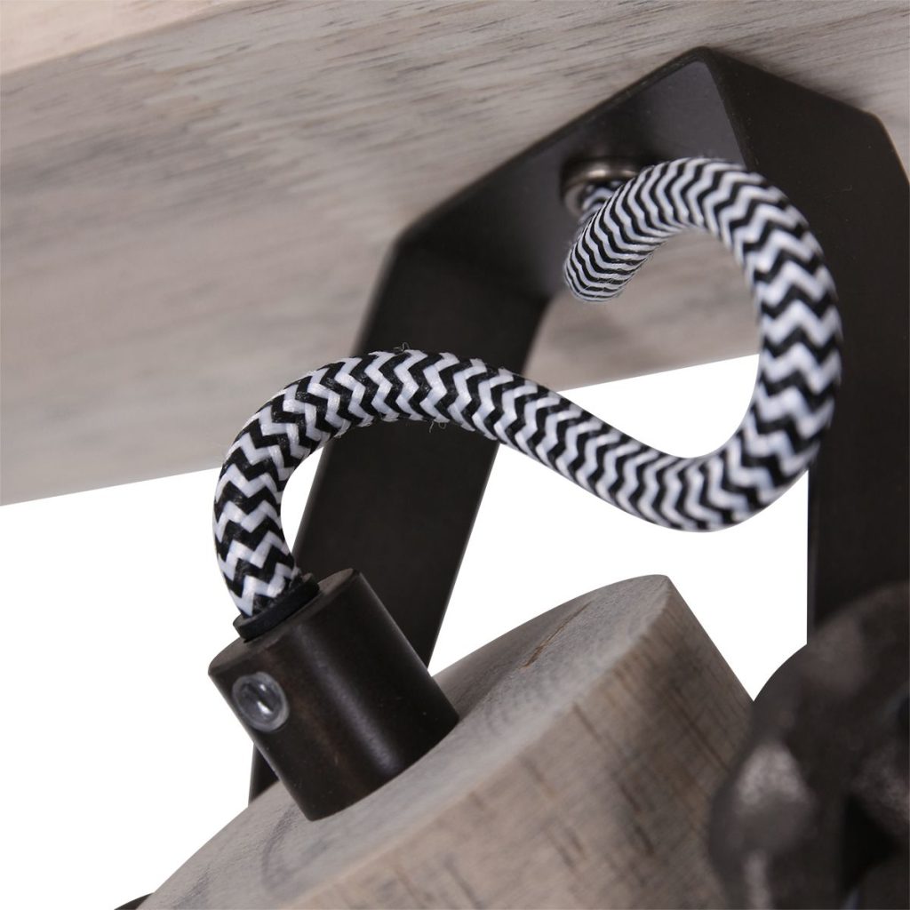 Industriële vierlichts plafondspot Mexlite Gearwood - Afbeelding 4