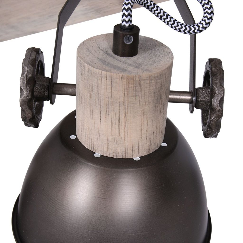 Industriële vierlichts plafondspot Mexlite Gearwood - Afbeelding 5