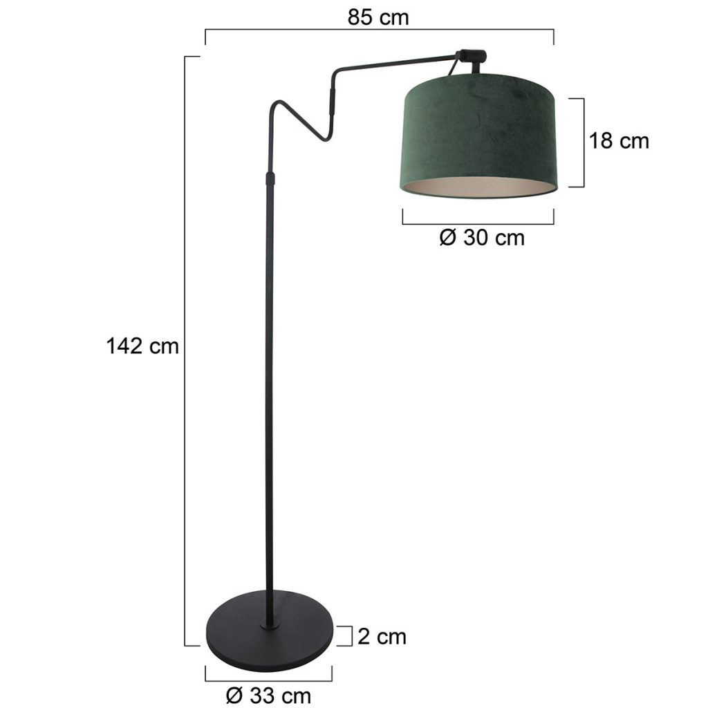 Industriele vloerlamp met donkergroene kap Steinhauer Linstrom - Afbeelding 6