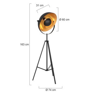 mexlite-vloerlamp-sunflower-zwart-metaal-ø74cm-e27-3664zw-1