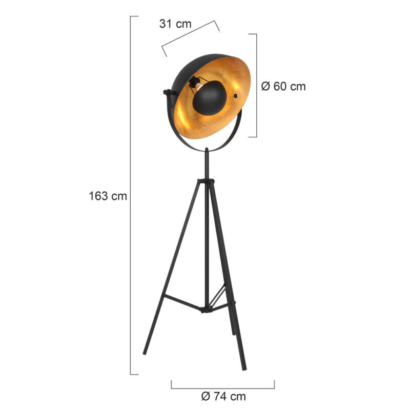 mexlite-vloerlamp-sunflower-zwart-metaal-ø74cm-e27-3664zw-1