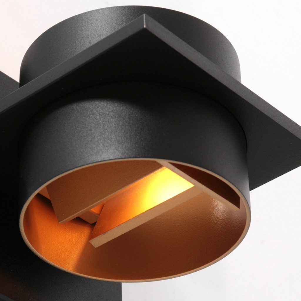 Industriële wandlamp met goudkleurige binnenkant Steinhauer Muro - Afbeelding 4