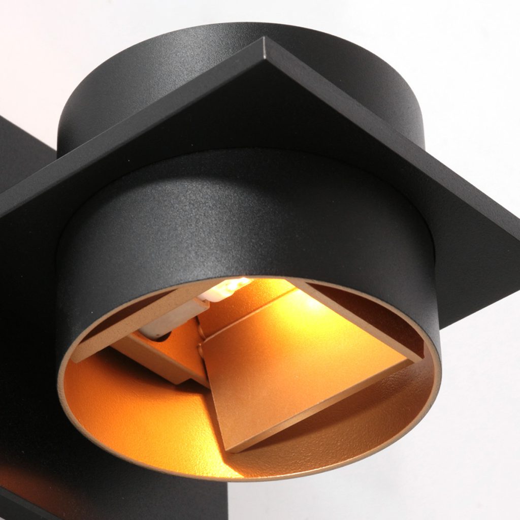 Industriële wandlamp met goudkleurige binnenkant Steinhauer Muro - Afbeelding 5