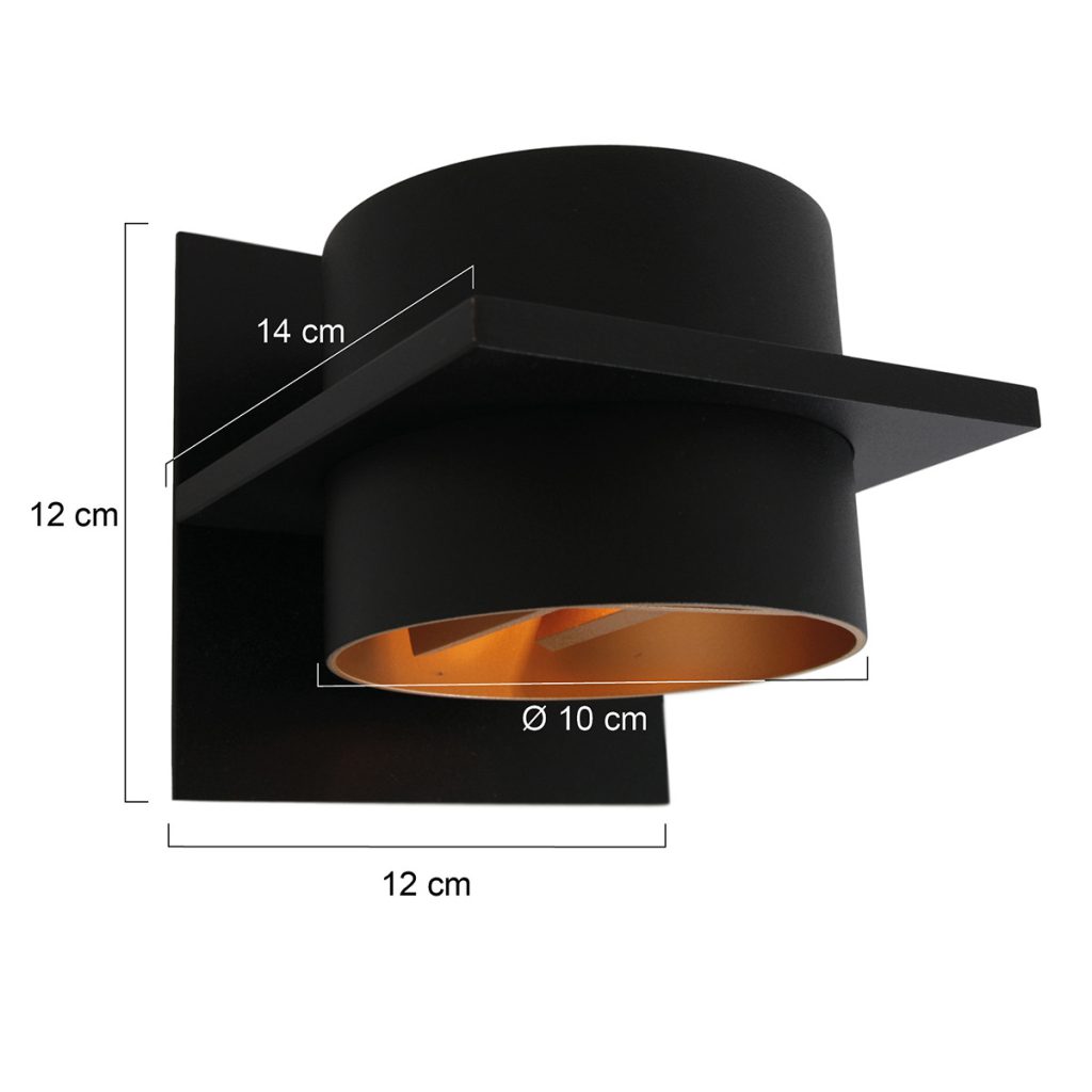Industriële wandlamp met goudkleurige binnenkant Steinhauer Muro - Afbeelding 6