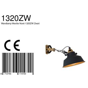 mexlite-wandlamp-nove-zwart-metaal-ø18cm-e27-1320zw-1