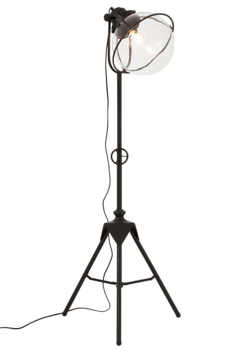 Industriële zwarte vloerlamp driepoot Jolipa Travis - Afbeelding 3