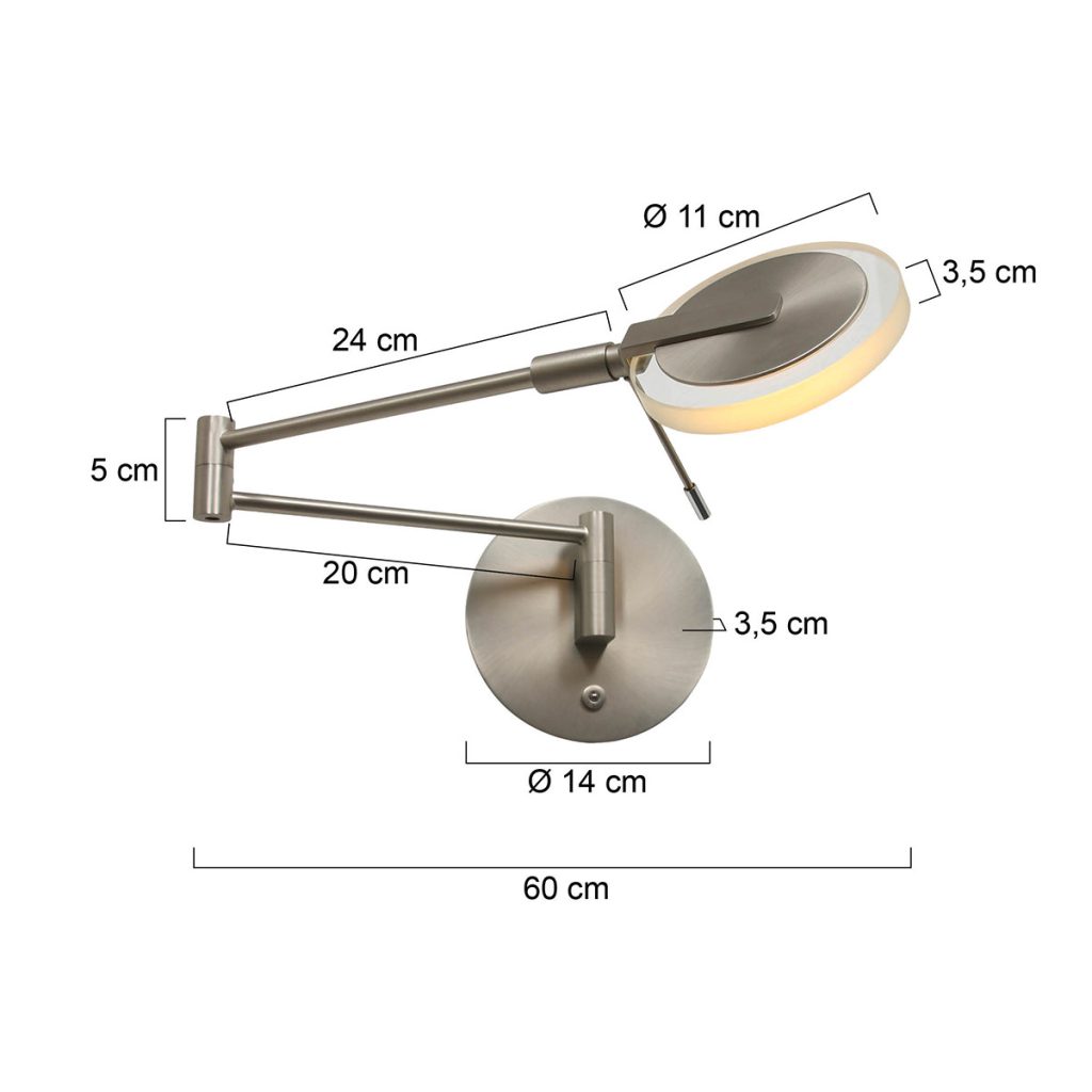 Kantelbare LED glazen wandlamp Steinhauer Turound - Afbeelding 7