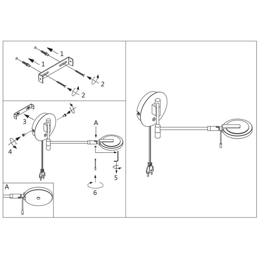 Kantelbare LED glazen wandlamp Steinhauer Turound - Afbeelding 9