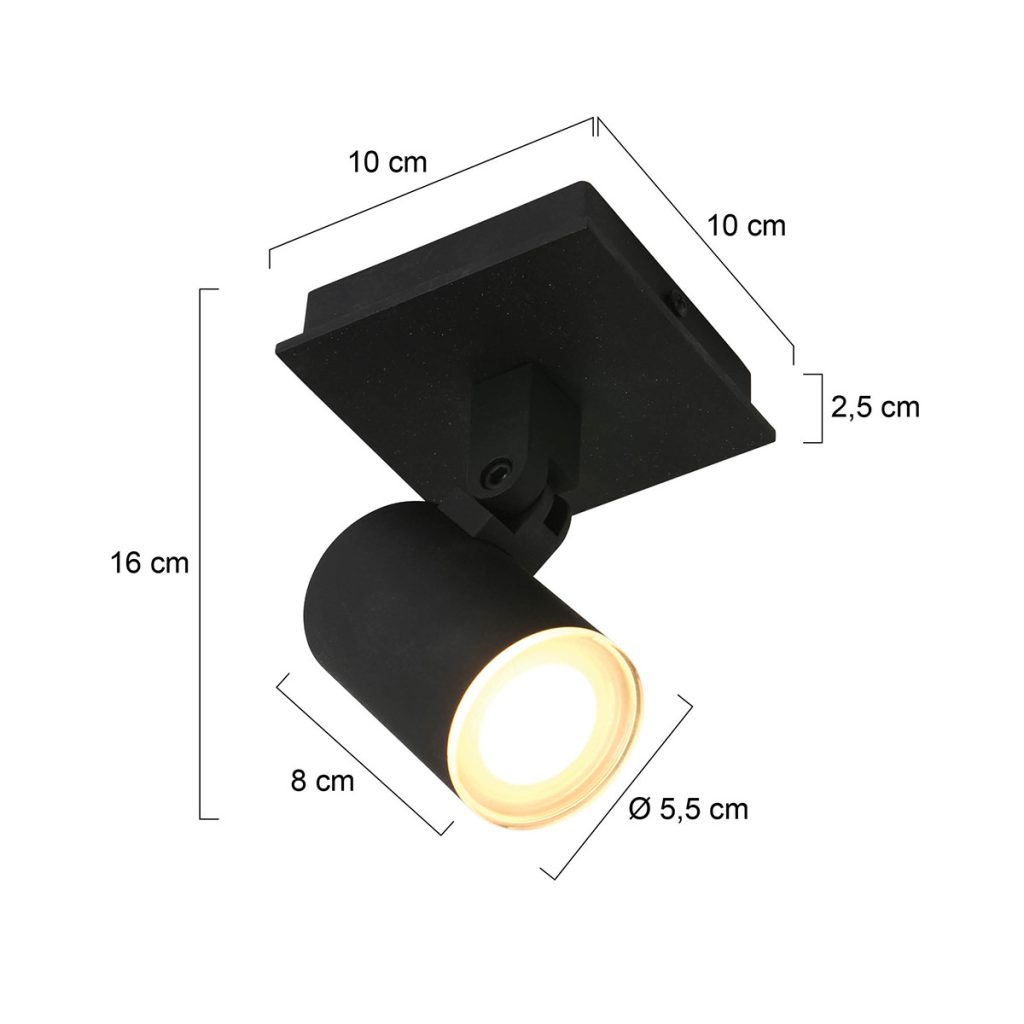Moderne zwarte metalen spot Steinhauer Points noirs - Afbeelding 6