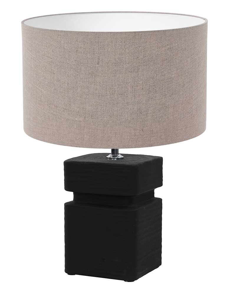 keramieken-lampenvoet-met-taupe-kap-light-living-amta-zwart-3640zw-1