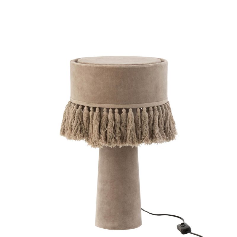 Klassieke beige stoffen tafellamp Jolipa Eve - Afbeelding 2