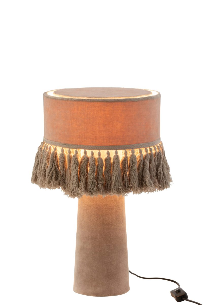 Klassieke beige stoffen tafellamp Jolipa Eve - Afbeelding 3