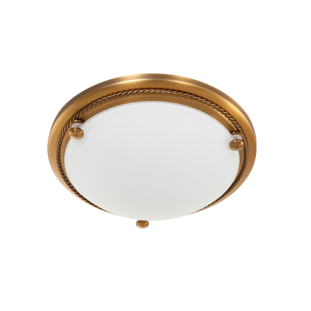 Klassieke bronzen metalen plafonnière glas Steinhauer Ceiling and wall - Afbeelding 2