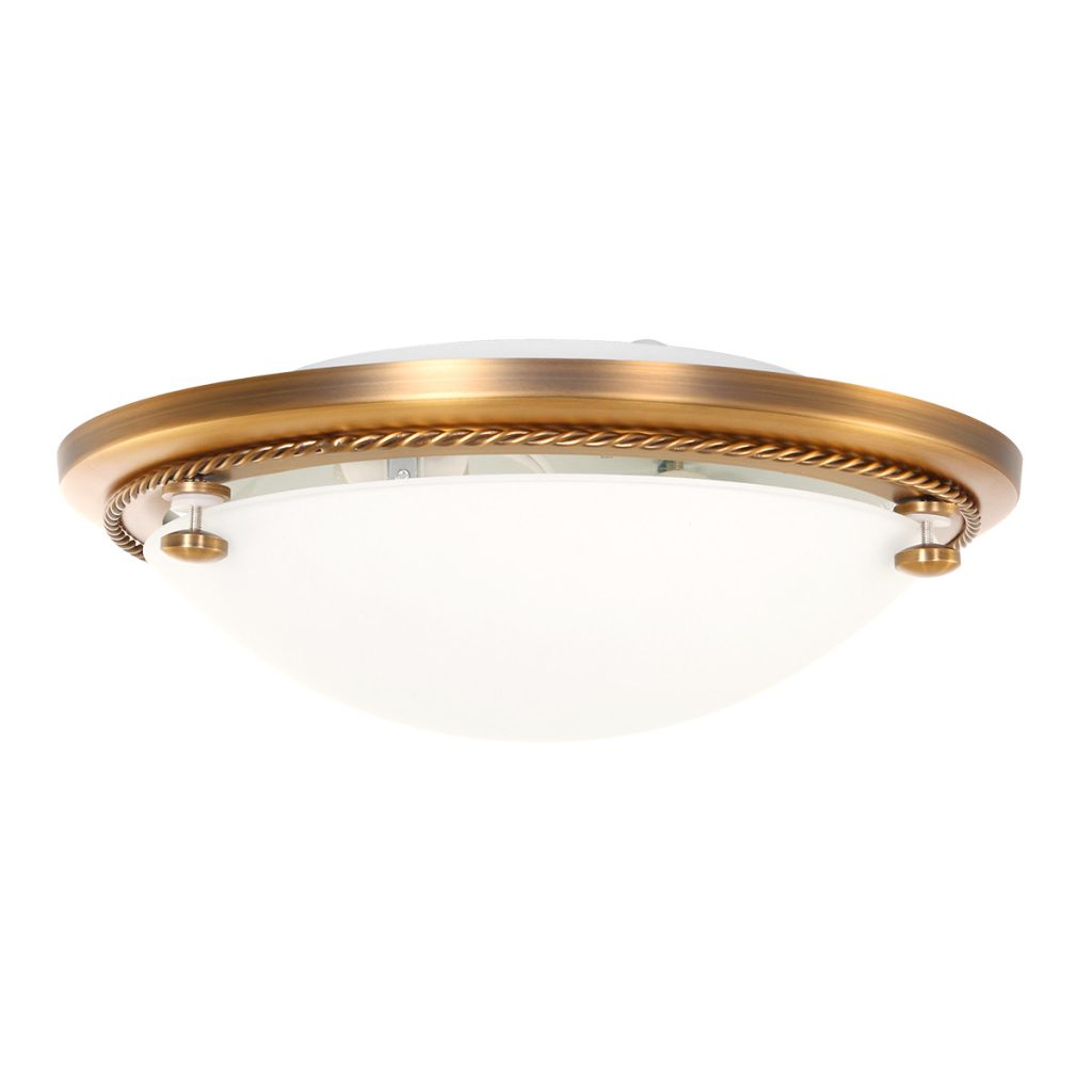Klassieke bronzen metalen plafonnière glas Steinhauer Ceiling and wall - Afbeelding 11