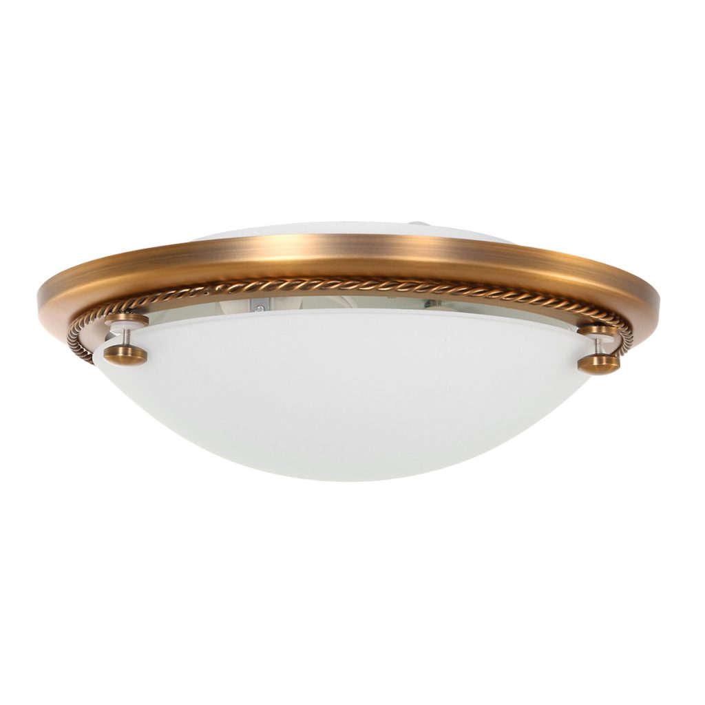 Klassieke bronzen metalen plafonnière glas Steinhauer Ceiling and wall - Afbeelding 12