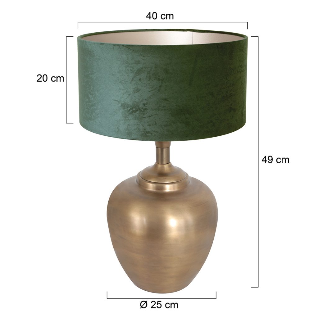Klassieke bronzen vaaslamp met groene kap Steinhauer Brass - Afbeelding 6