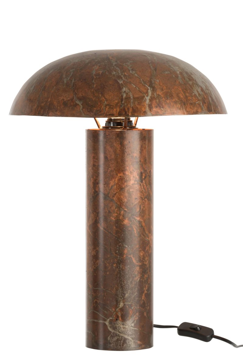 Klassieke bruine tafellamp bolle kap Jolipa Mushroom - Afbeelding 3