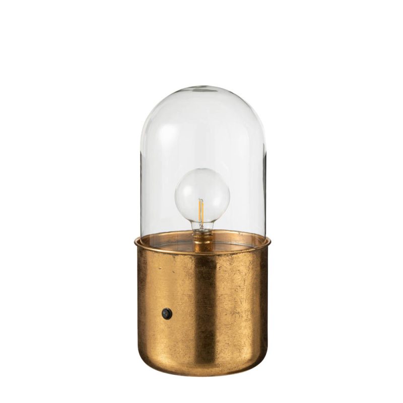 Klassieke gouden tafellamp glazen kap Jolipa Antique - Afbeelding 2