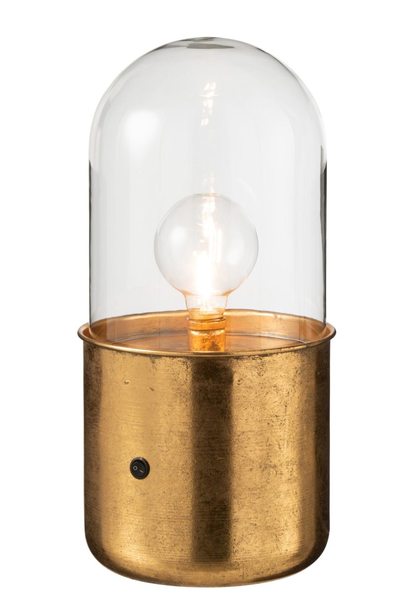 Klassieke gouden tafellamp glazen kap Jolipa Antique - Afbeelding 4