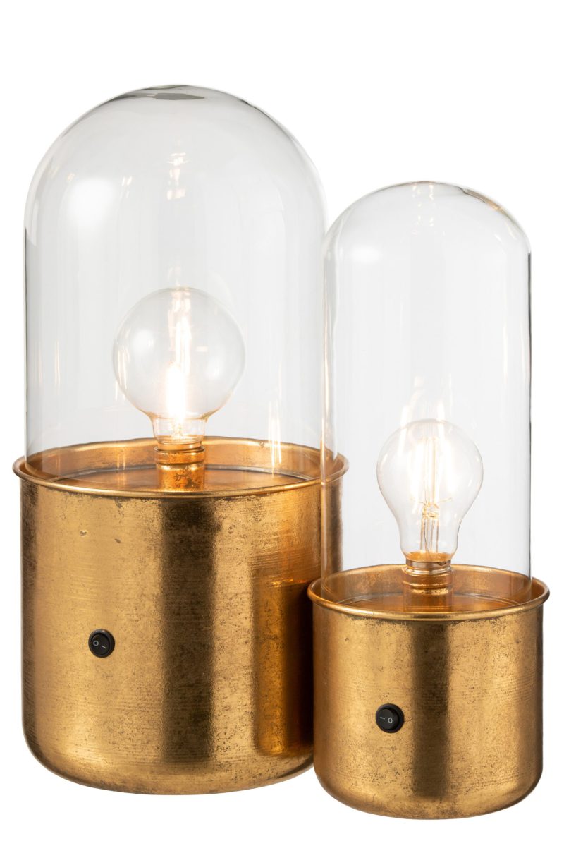 Klassieke gouden tafellamp glazen kap Jolipa Antique - Afbeelding 7
