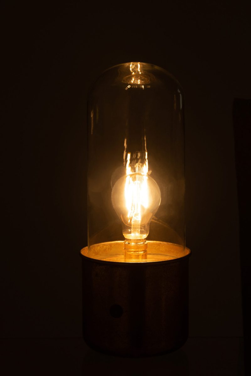 Klassieke gouden tafellamp met helder glas Jolipa Antique - Afbeelding 5