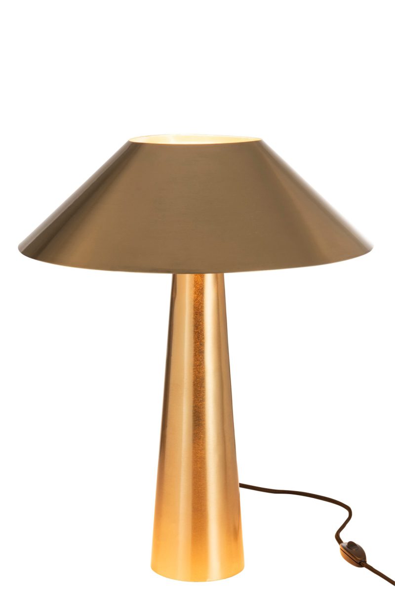 Klassieke gouden tafellamp ronde kap Jolipa Umbrella - Afbeelding 4
