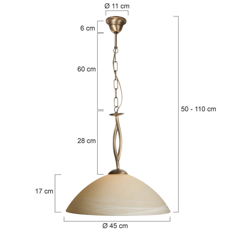 Klassieke hanglamp met glazen kap Steinhauer Capri - Afbeelding 7