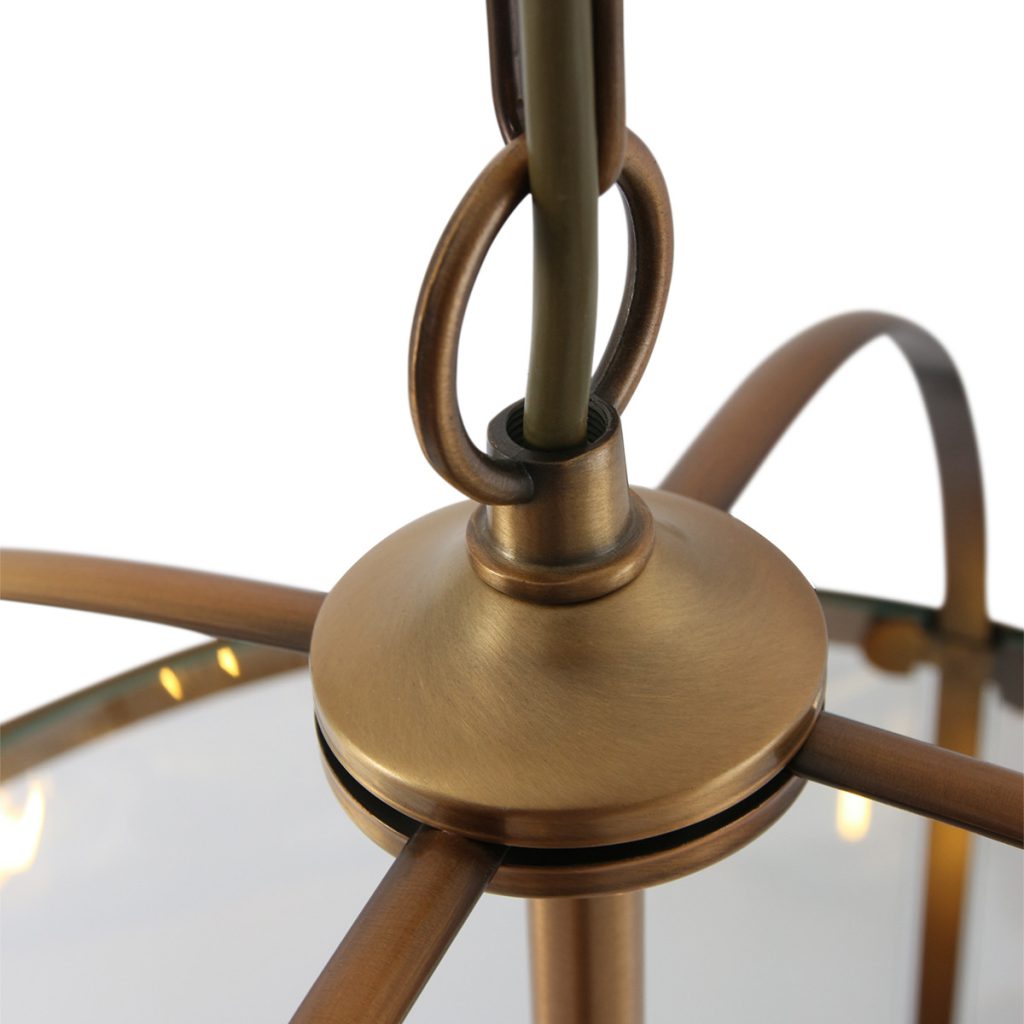 Lantaarnvormige 4-lichts hanglamp brons metaal/glas Steinhauer Pimpernel - Afbeelding 5
