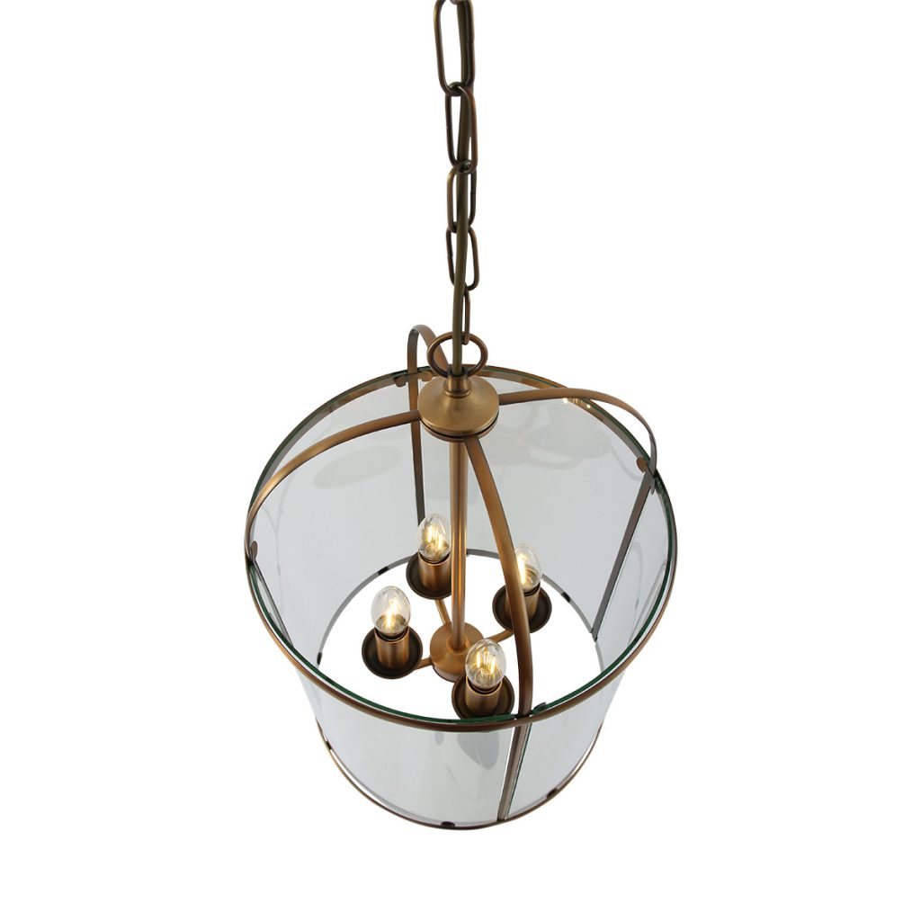 Lantaarnvormige 4-lichts hanglamp brons metaal/glas Steinhauer Pimpernel - Afbeelding 6