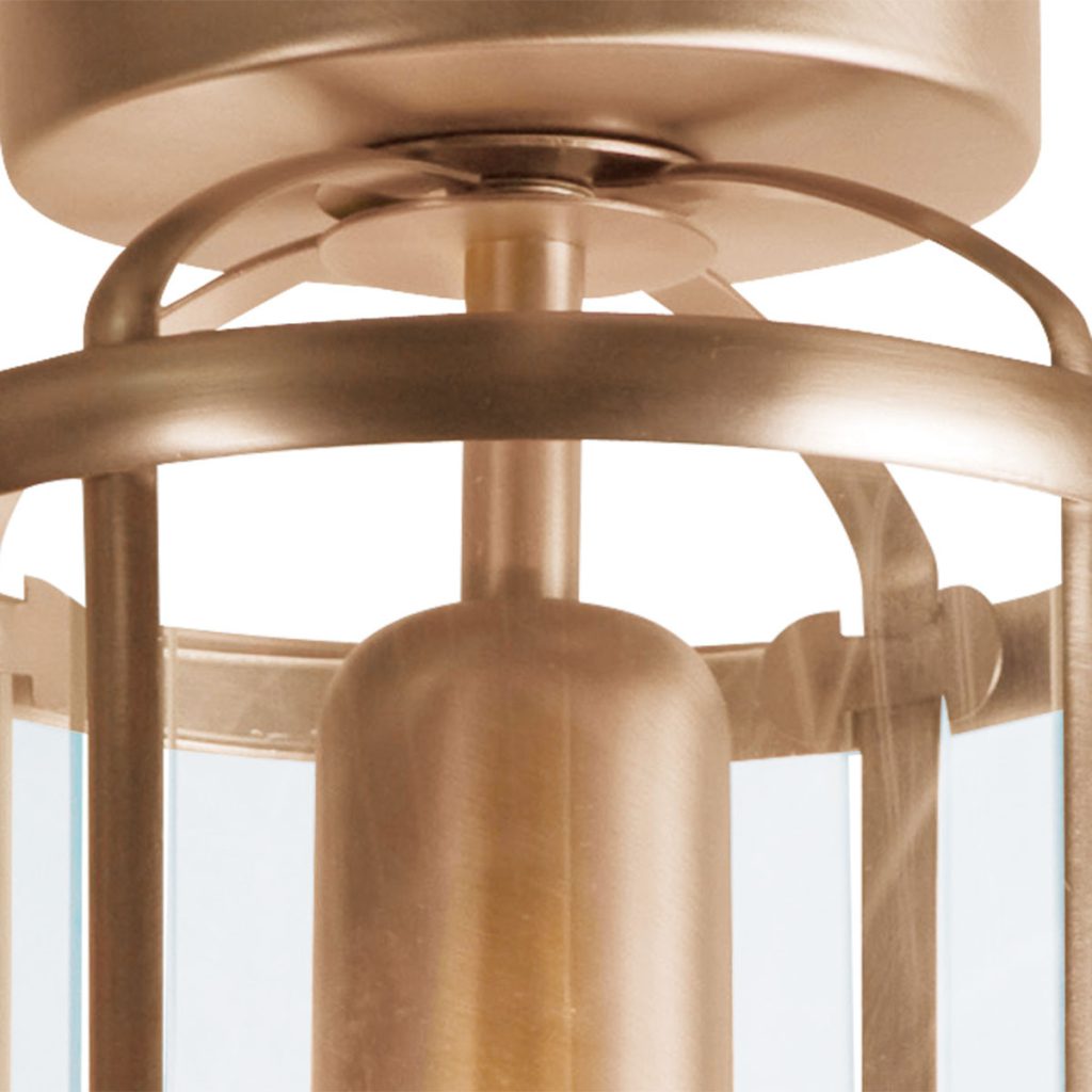 Klassieke bronzen plafondlamp lantaarnvorm glas/metaal Steinhauer Pimpernel - Afbeelding 4