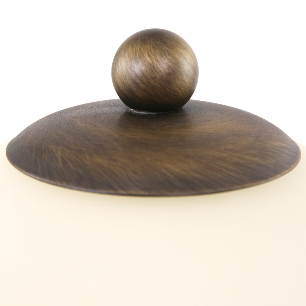 Gedraaide bronzen tafellamp gemarmerde glaskap Steinhauer Capri - Afbeelding 5