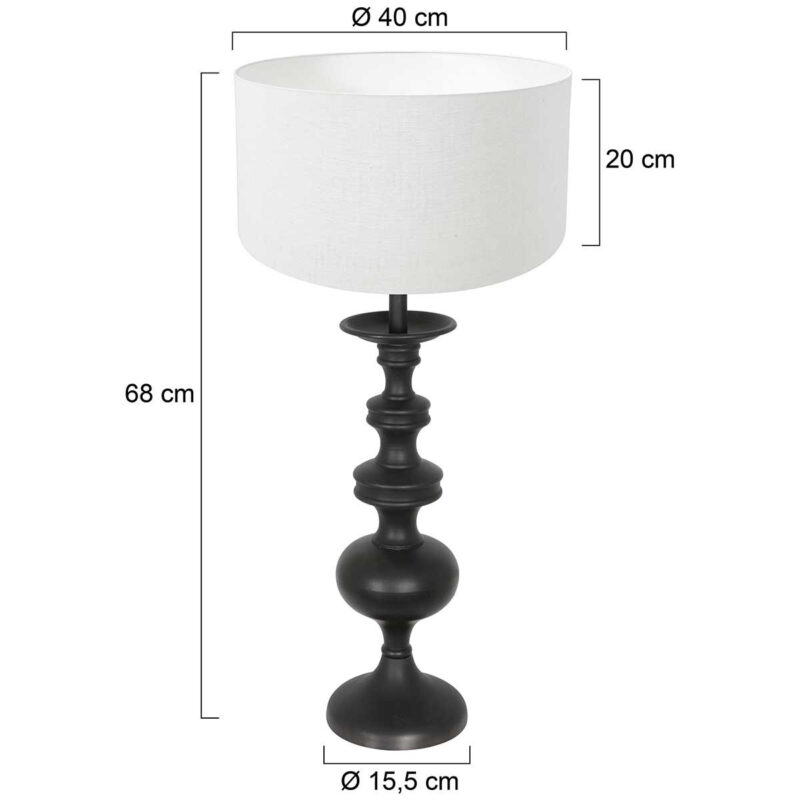 annelighting-tafellamp-lyons-zwart-houtlinnen-ø40cm-e27-3485zw-1