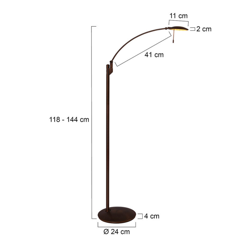 Klassieke staande leeslamp Steinhauer Zenith led - Afbeelding 7