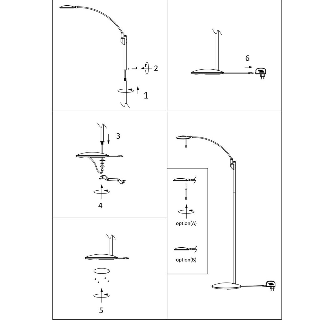 Klassieke staande leeslamp Steinhauer Zenith led - Afbeelding 9
